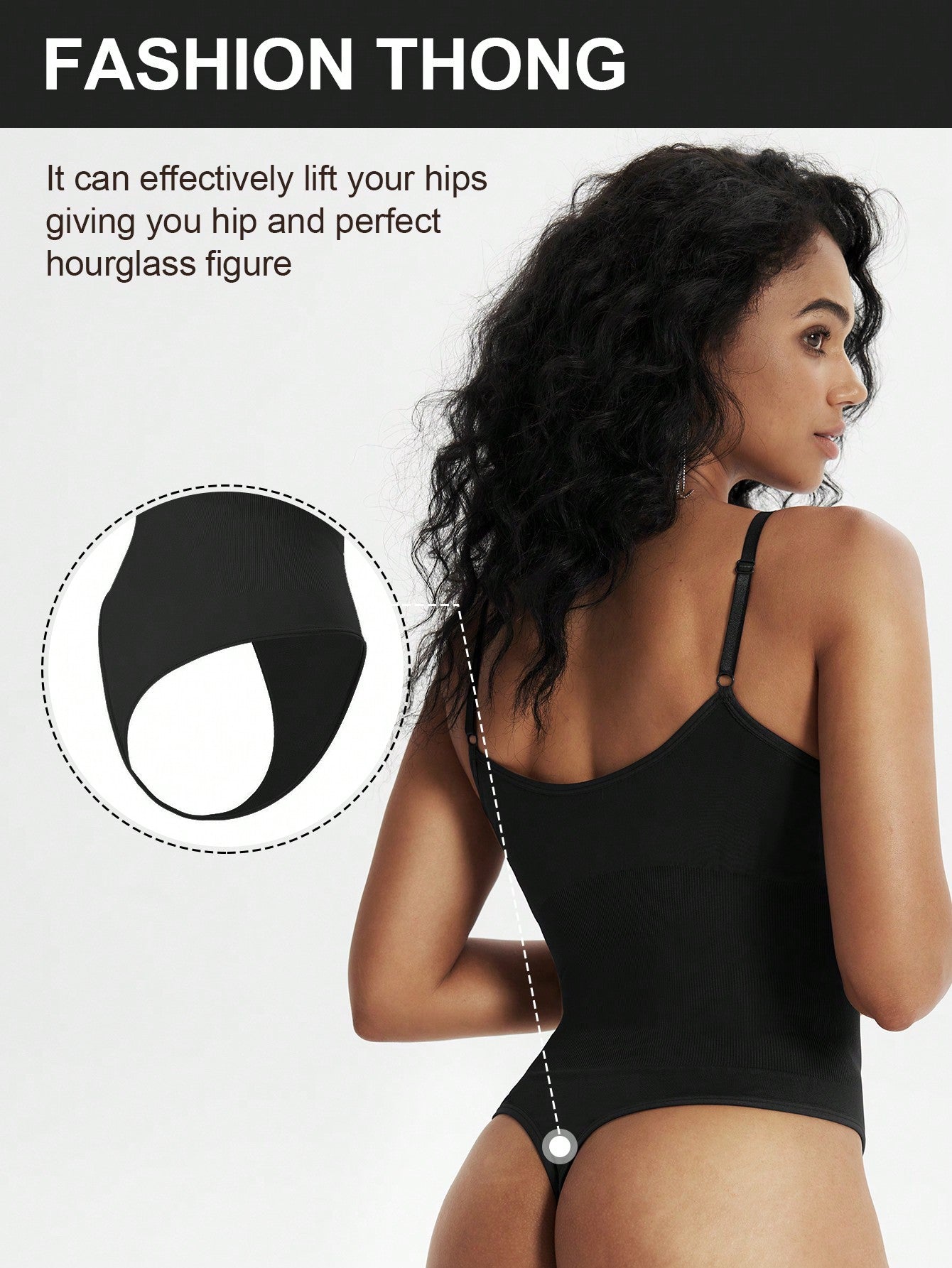 1pc Seamless Tummy Control Bodysuit Shapewear With Thong For Women