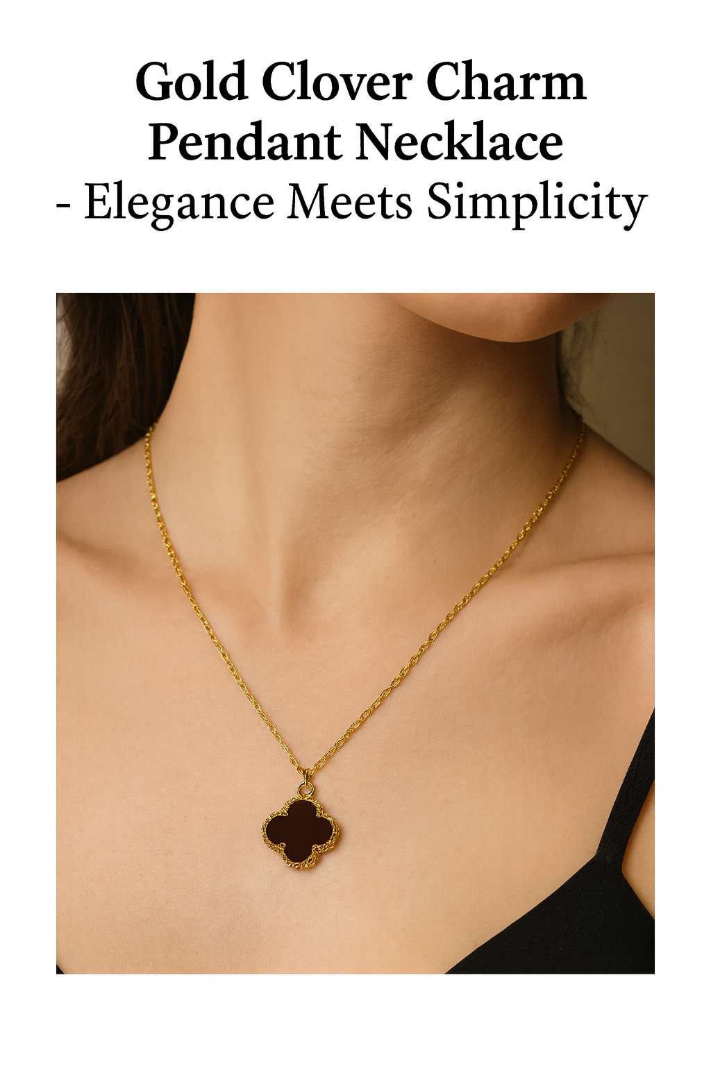 Gold Clover Charm Pendant Necklace – Elegance Meets Simplicity