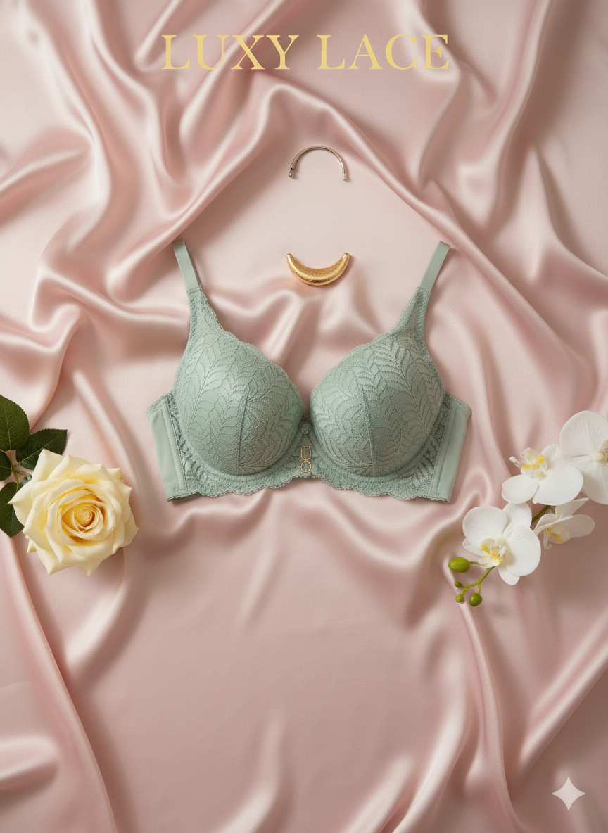 The "Tranquil Bloom" Everyday Lace Bra & Hipster Set