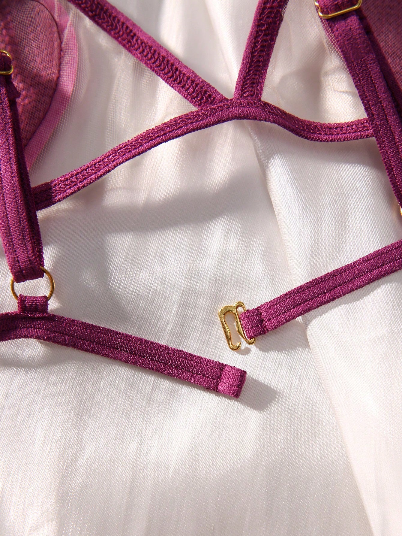 Classic Sxy Heart Patched Mesh Lingerie Set