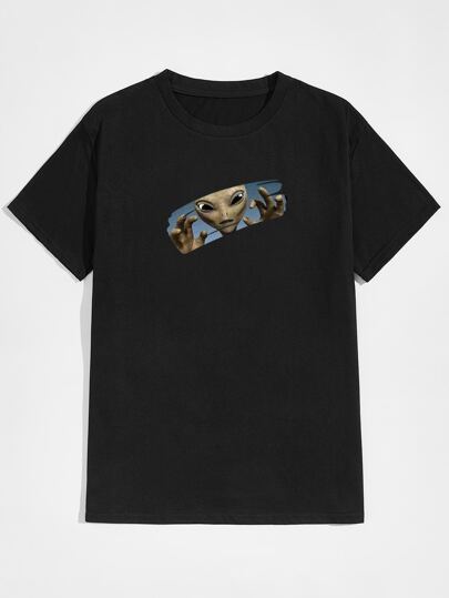 SHEIN Alien Printed Tee