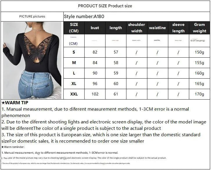 2025 new elegant back hollow sticker Hu Die lace long-sleeved solid color T-shirt slim top