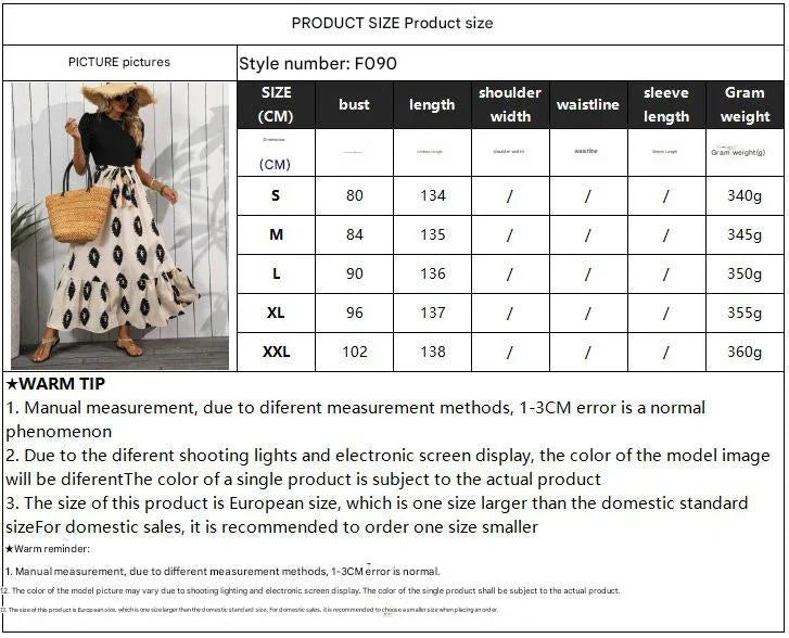 2025 new elegant women's geometric printing round neck bubble sleeve hem ruffle edge dress