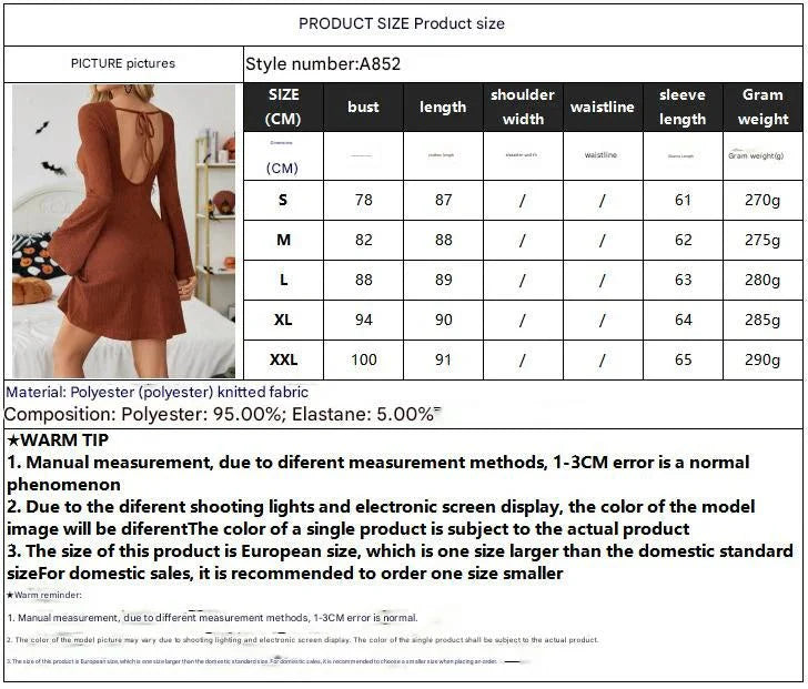2025 spring elegant women's brown texture halter bow horn sleeve dress