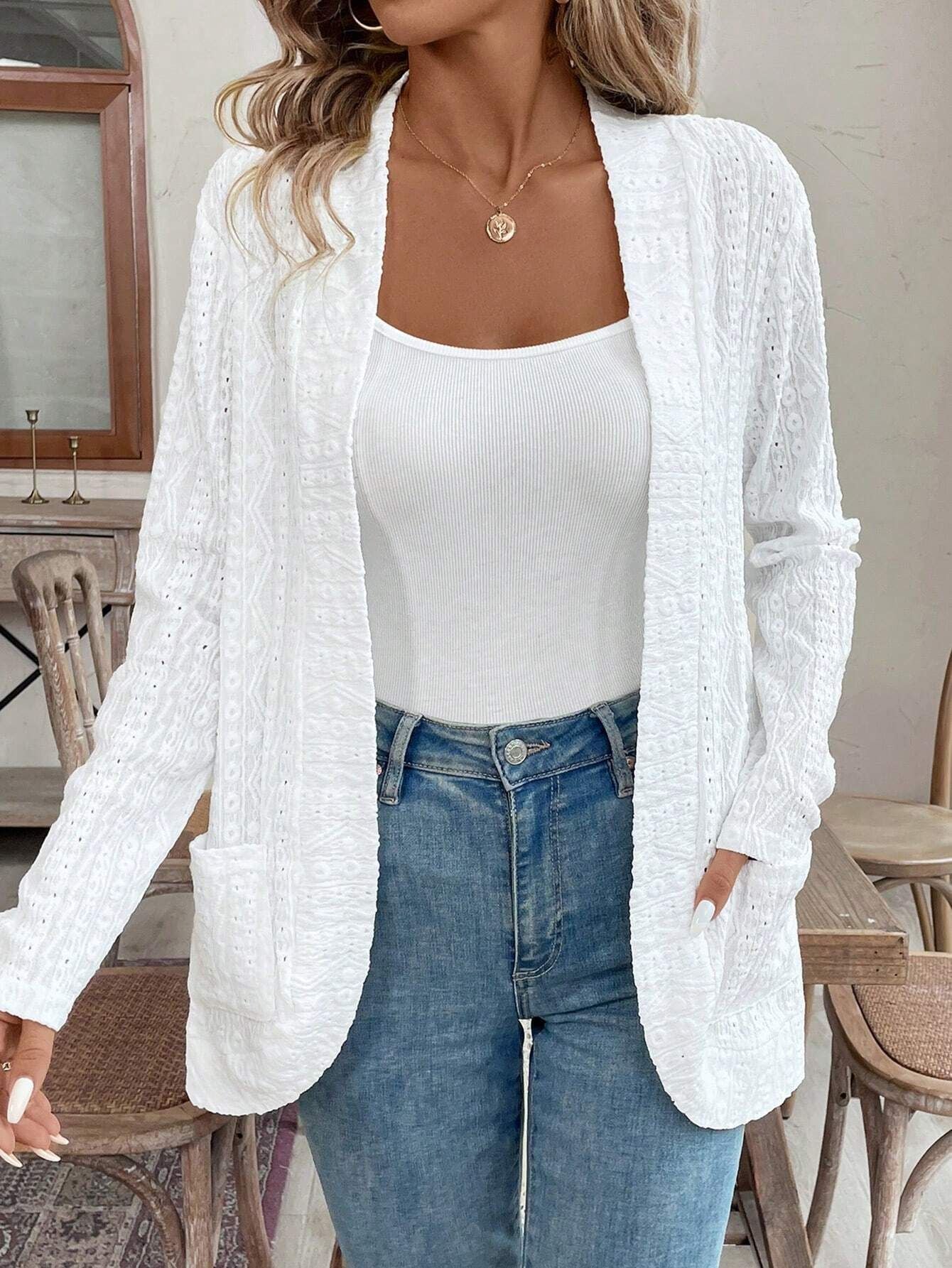 2025 spring new ya-colored bud double pocket open placket long-sleeved jacket top coat women
