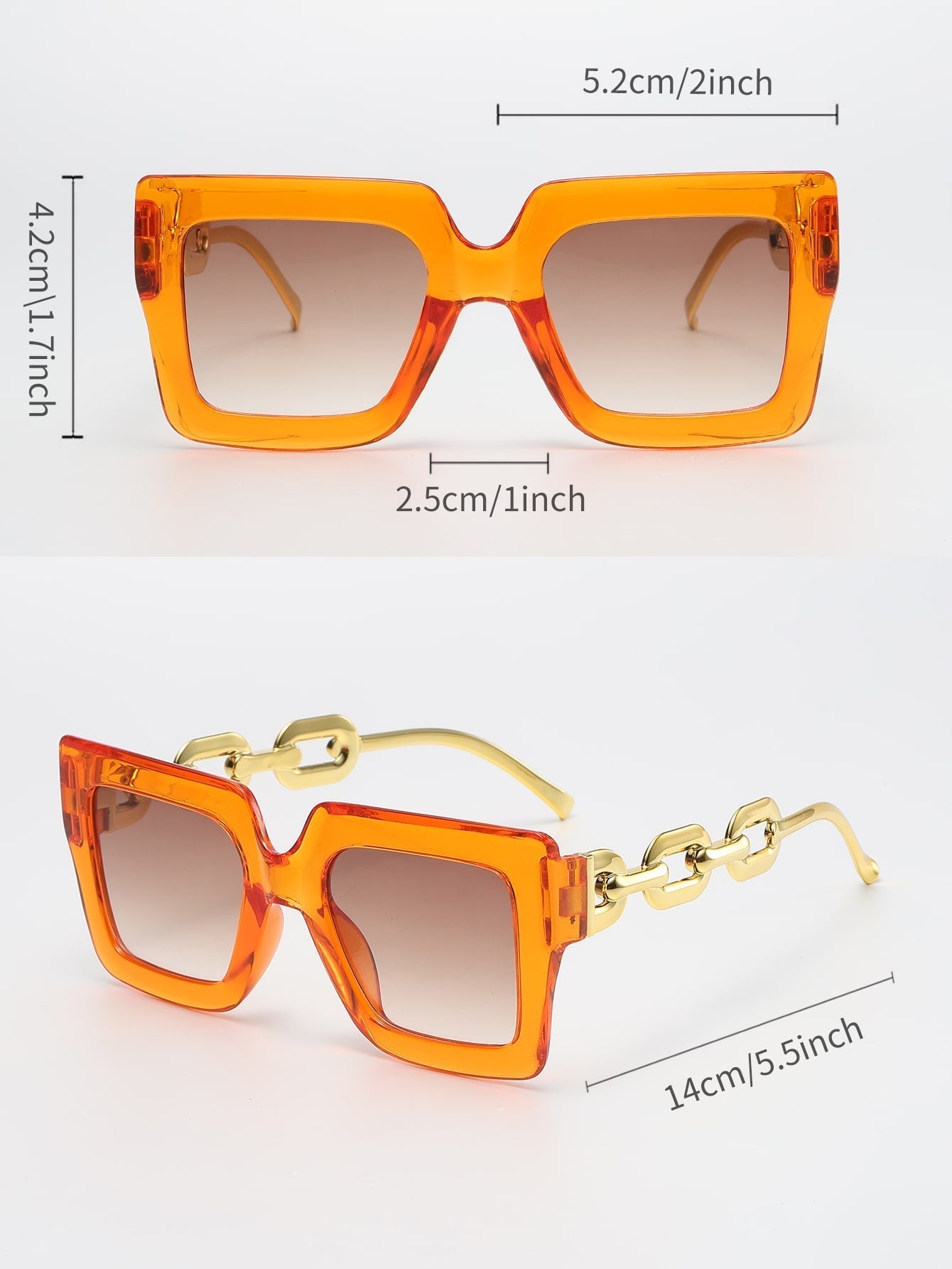 3pcs Women's Fashionable Square Shaped Plastic Decorated Sunglasses