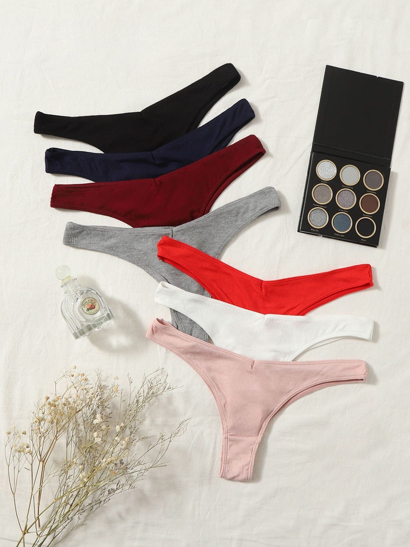 7pack Ribbed Knit Panty Set