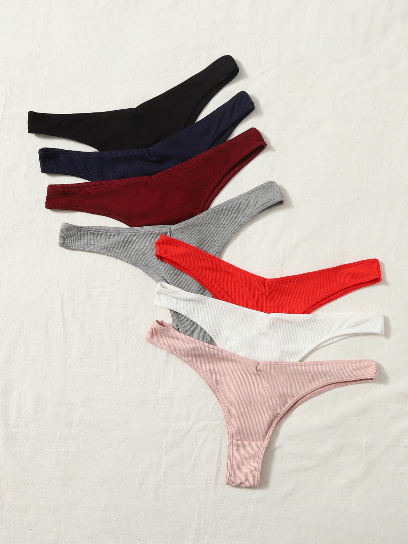 7pack Ribbed Knit Panty Set