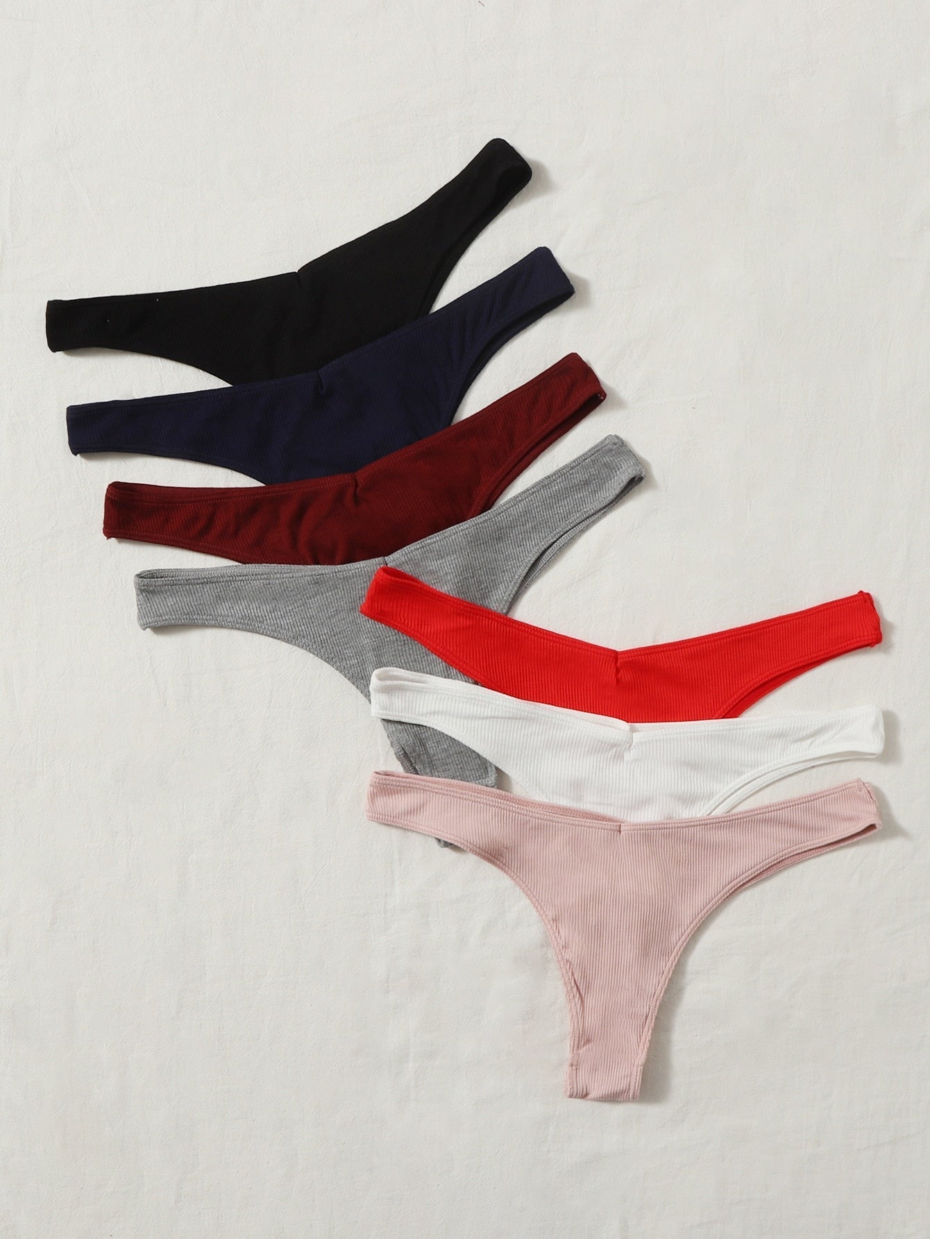 7pack Ribbed Knit Panty Set