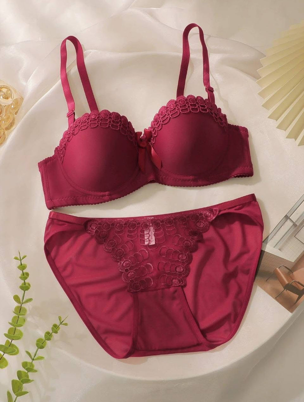 “Satin Bloom Lingerie Set – Soft Elegance”