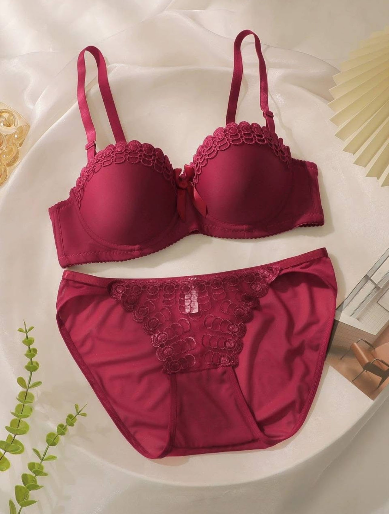 “Satin Bloom Lingerie Set – Soft Elegance”