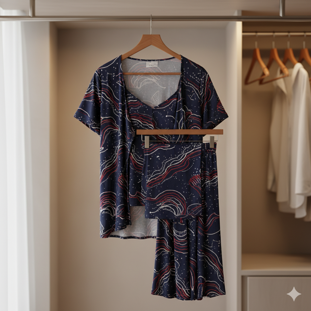 Starlight Serenity: The 3-Piece Designer Loungewear Set
