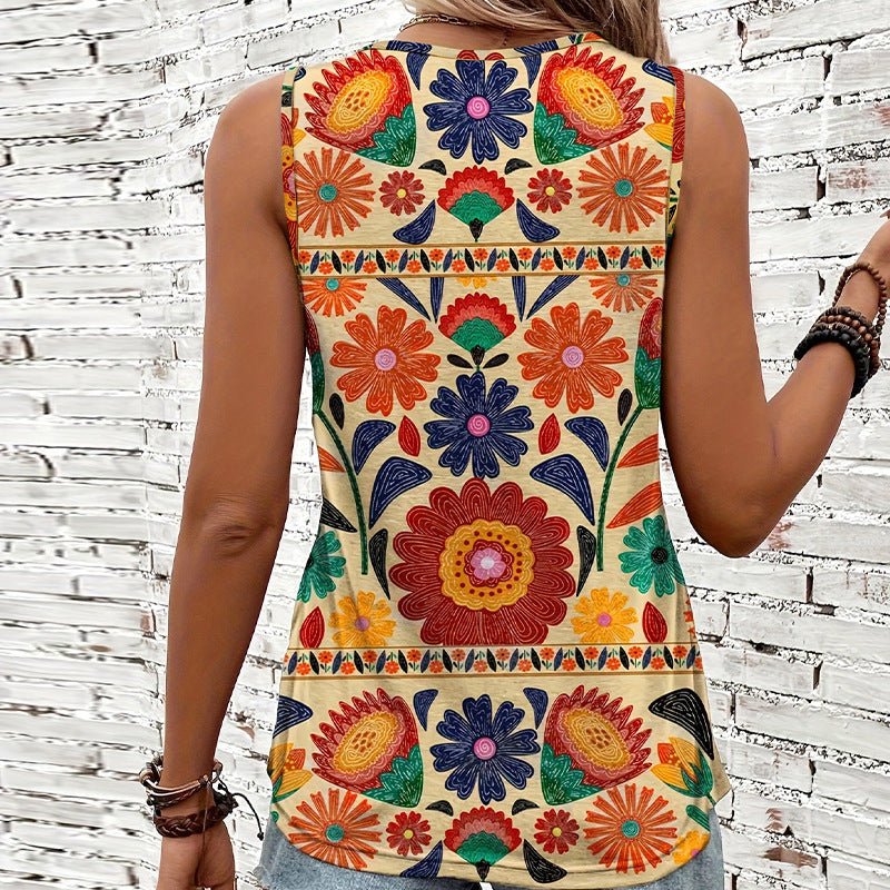 Beach camisole sleeveless floral small vest for women
