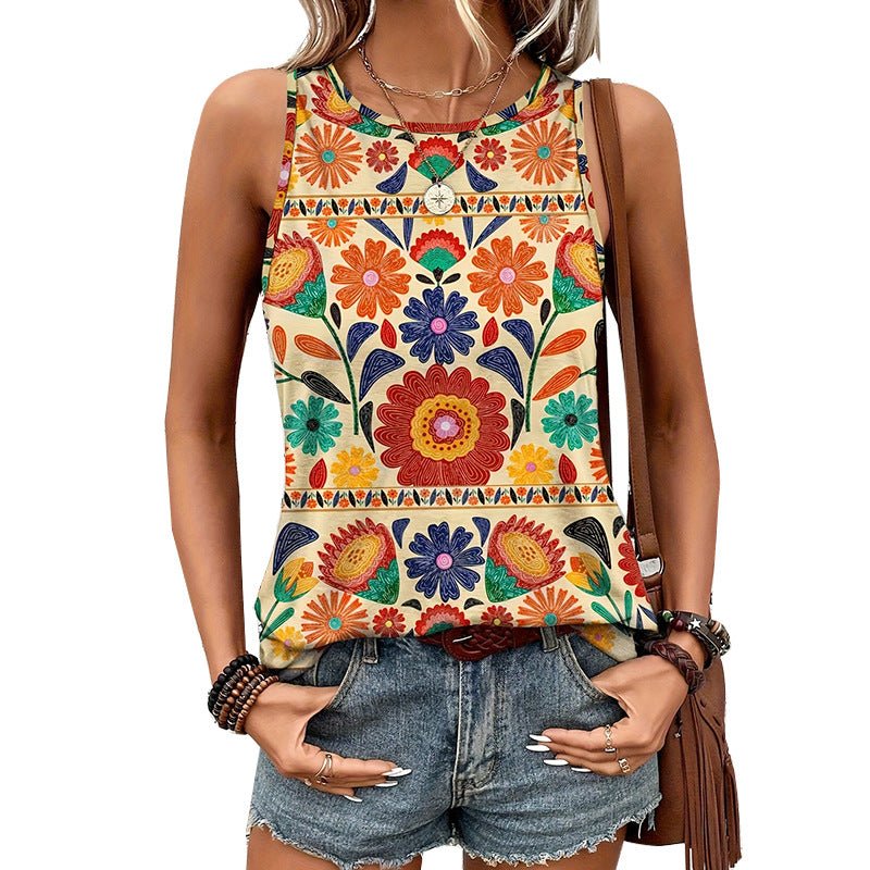 Beach camisole sleeveless floral small vest for women