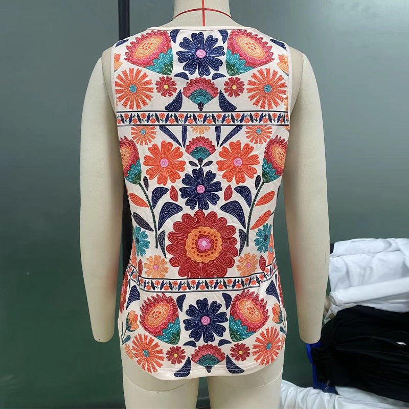 Beach camisole sleeveless floral small vest for women