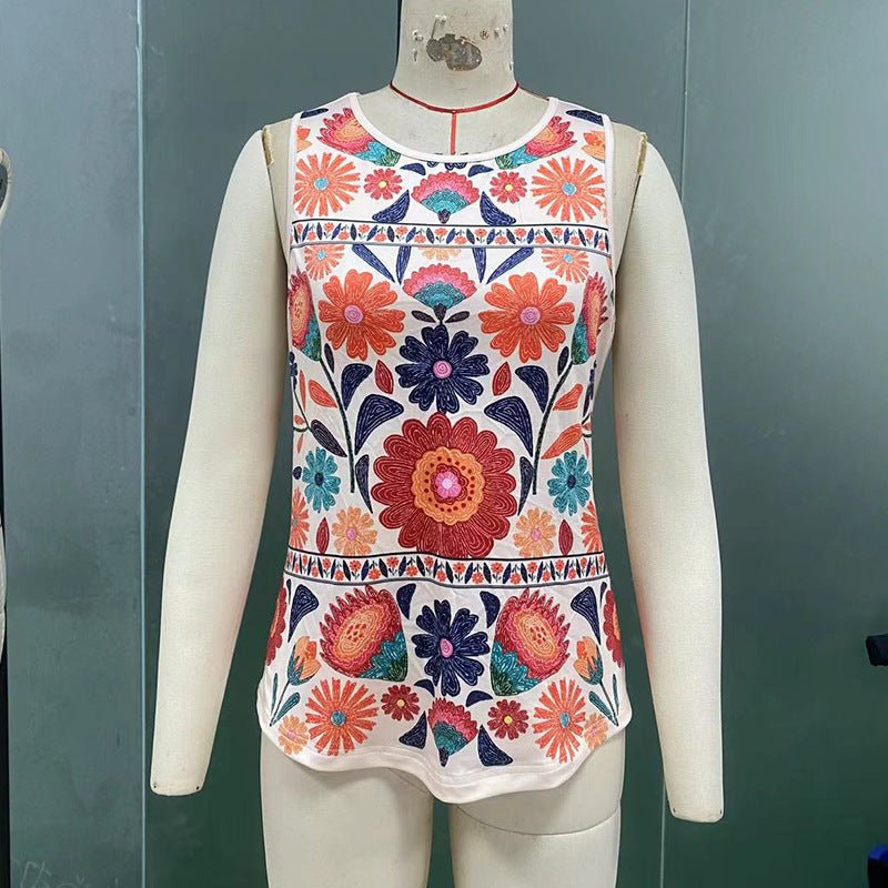 Beach camisole sleeveless floral small vest for women