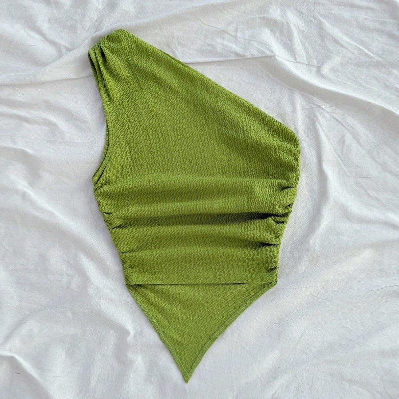 an and n style sexy off-shoulder small vest 2025 summer slim sleeveless one-shoulder suspender top for women
