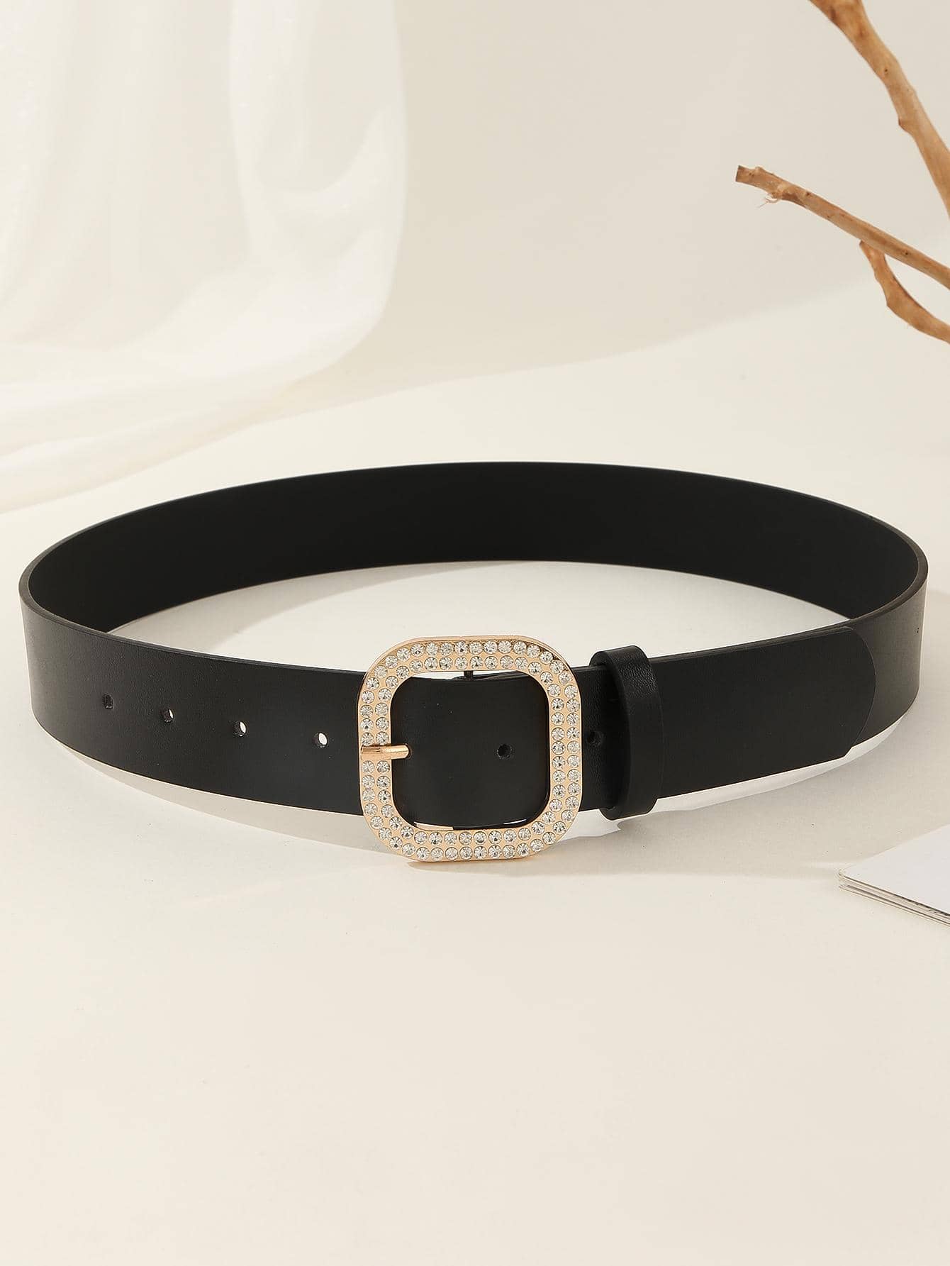 Boho 1pc Gold-Tone Elegant Buckle Leather Belt, Suitable For Dress & Jeans, Everyday Wear