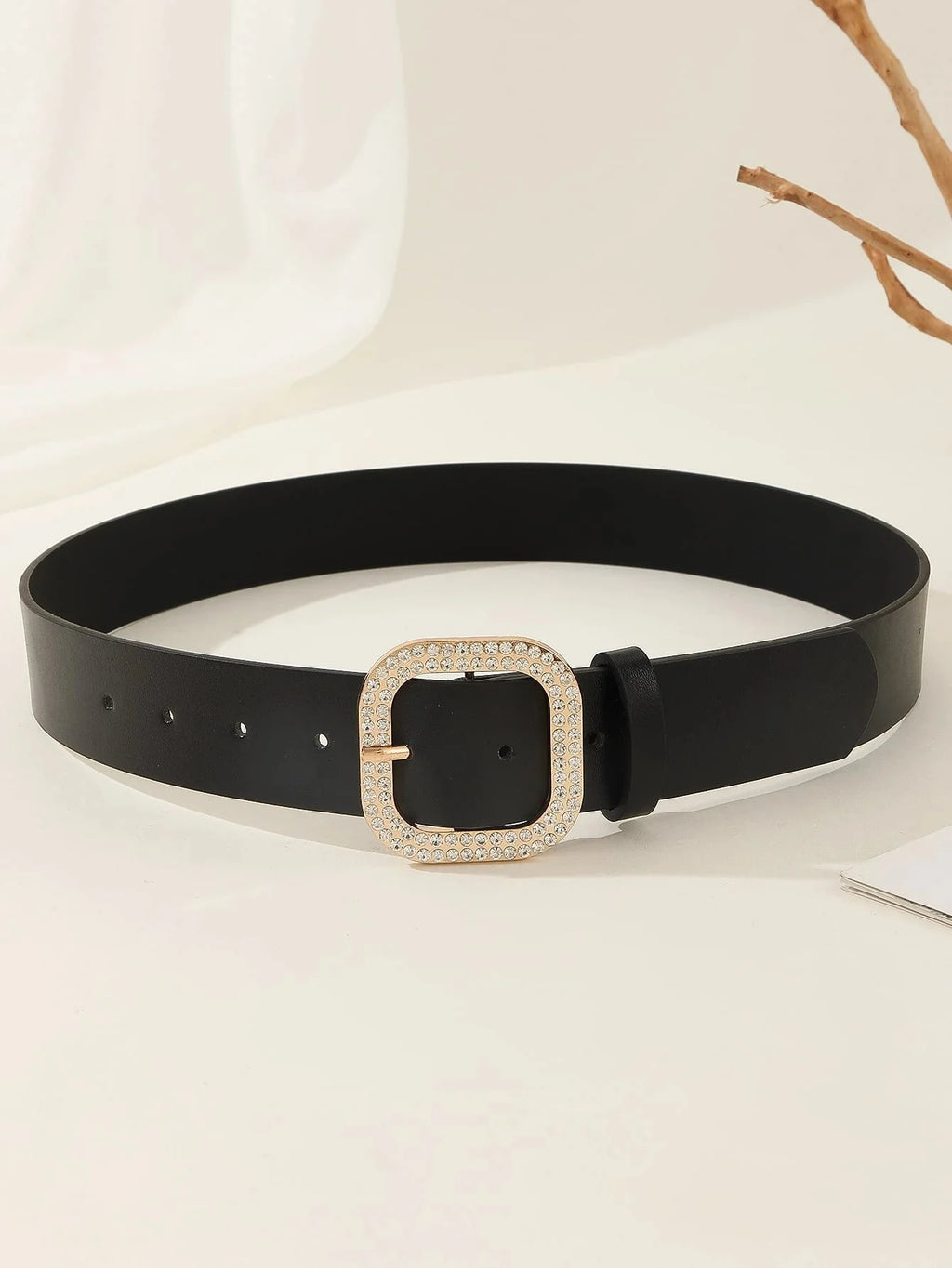 Boho 1pc Gold-Tone Elegant Buckle Leather Belt, Suitable For Dress & Jeans, Everyday Wear