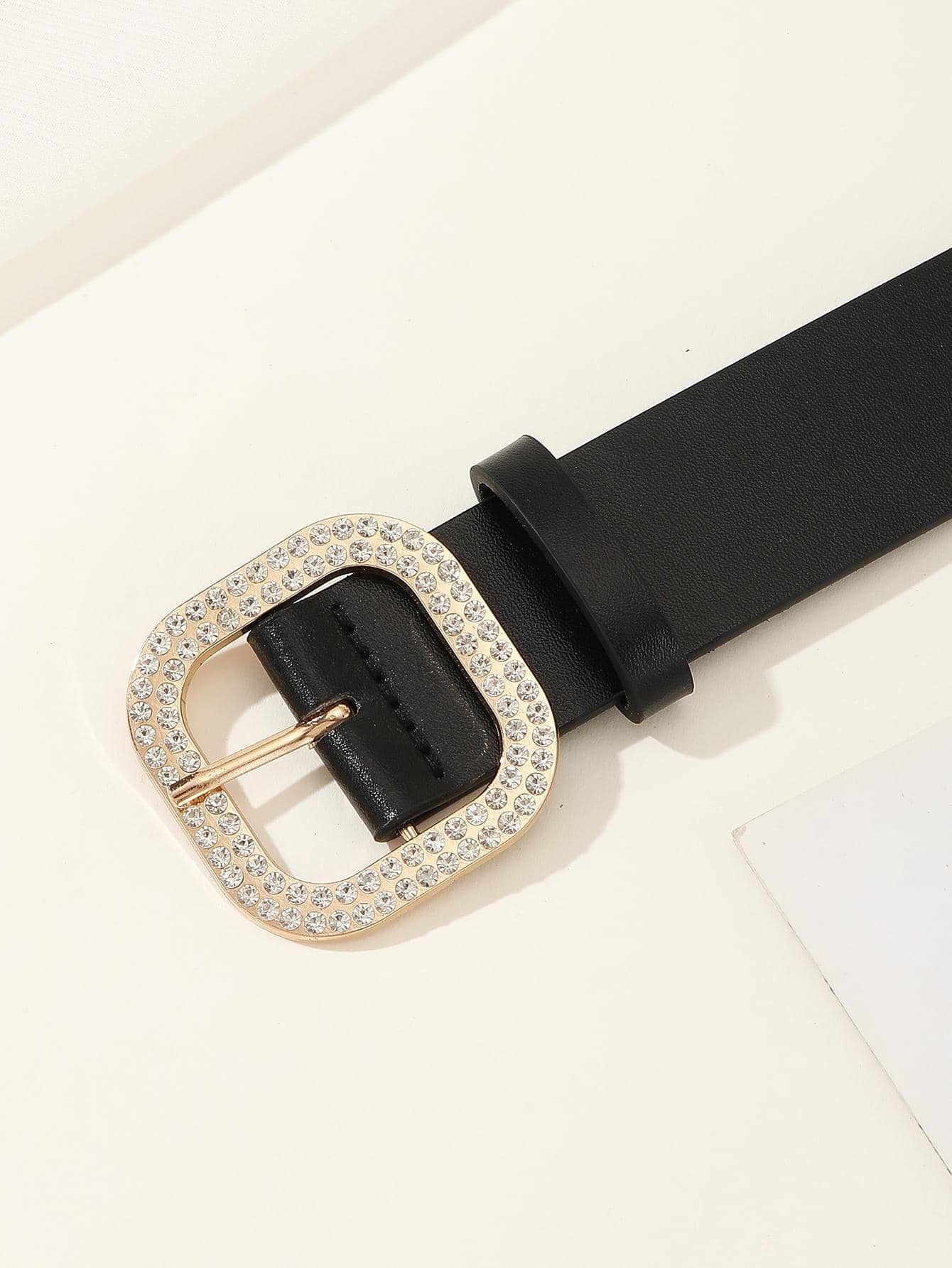 Boho 1pc Gold-Tone Elegant Buckle Leather Belt, Suitable For Dress & Jeans, Everyday Wear