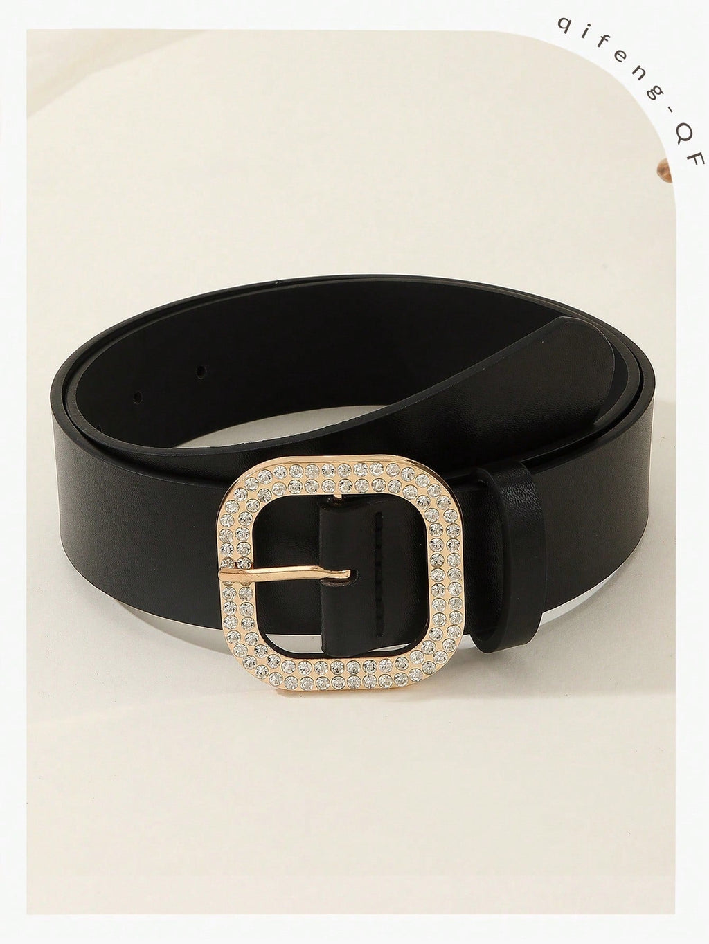 Boho 1pc Gold-Tone Elegant Buckle Leather Belt, Suitable For Dress & Jeans, Everyday Wear