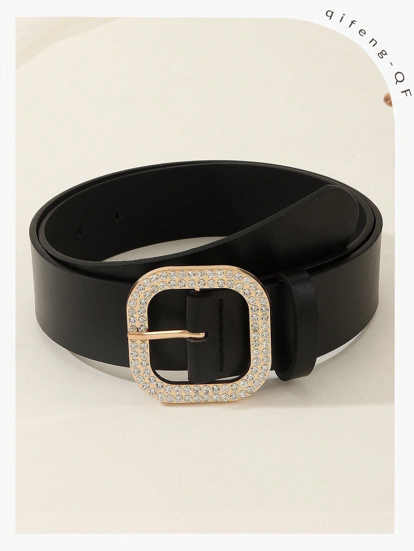 Boho 1pc Gold-Tone Elegant Buckle Leather Belt, Suitable For Dress & Jeans, Everyday Wear