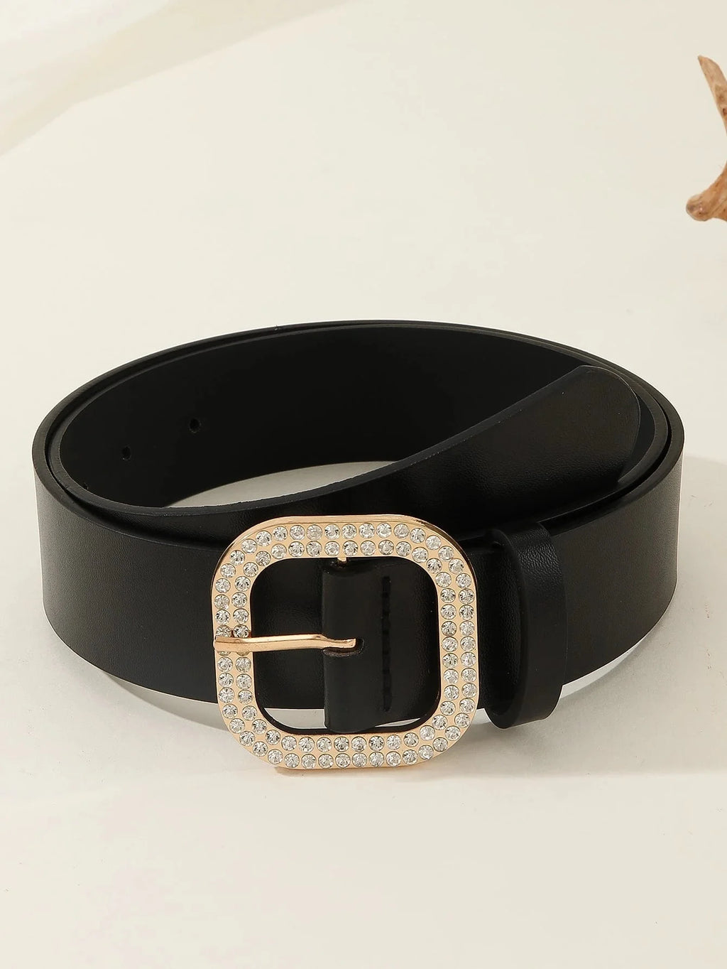 Boho 1pc Gold-Tone Elegant Buckle Leather Belt, Suitable For Dress & Jeans, Everyday Wear