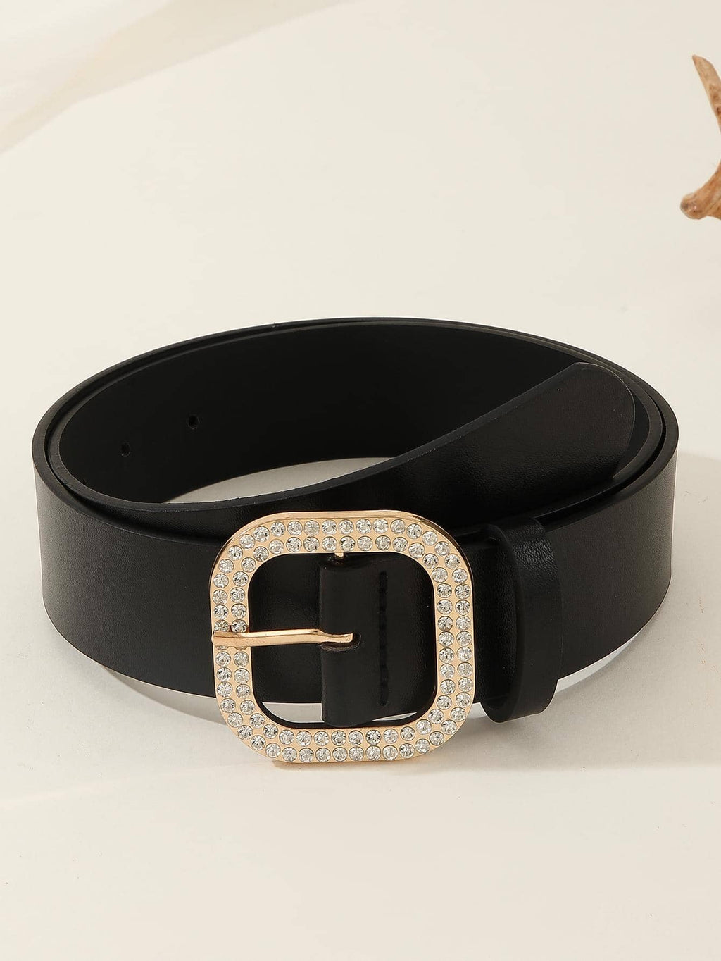 Boho 1pc Gold-Tone Elegant Buckle Leather Belt, Suitable For Dress & Jeans, Everyday Wear