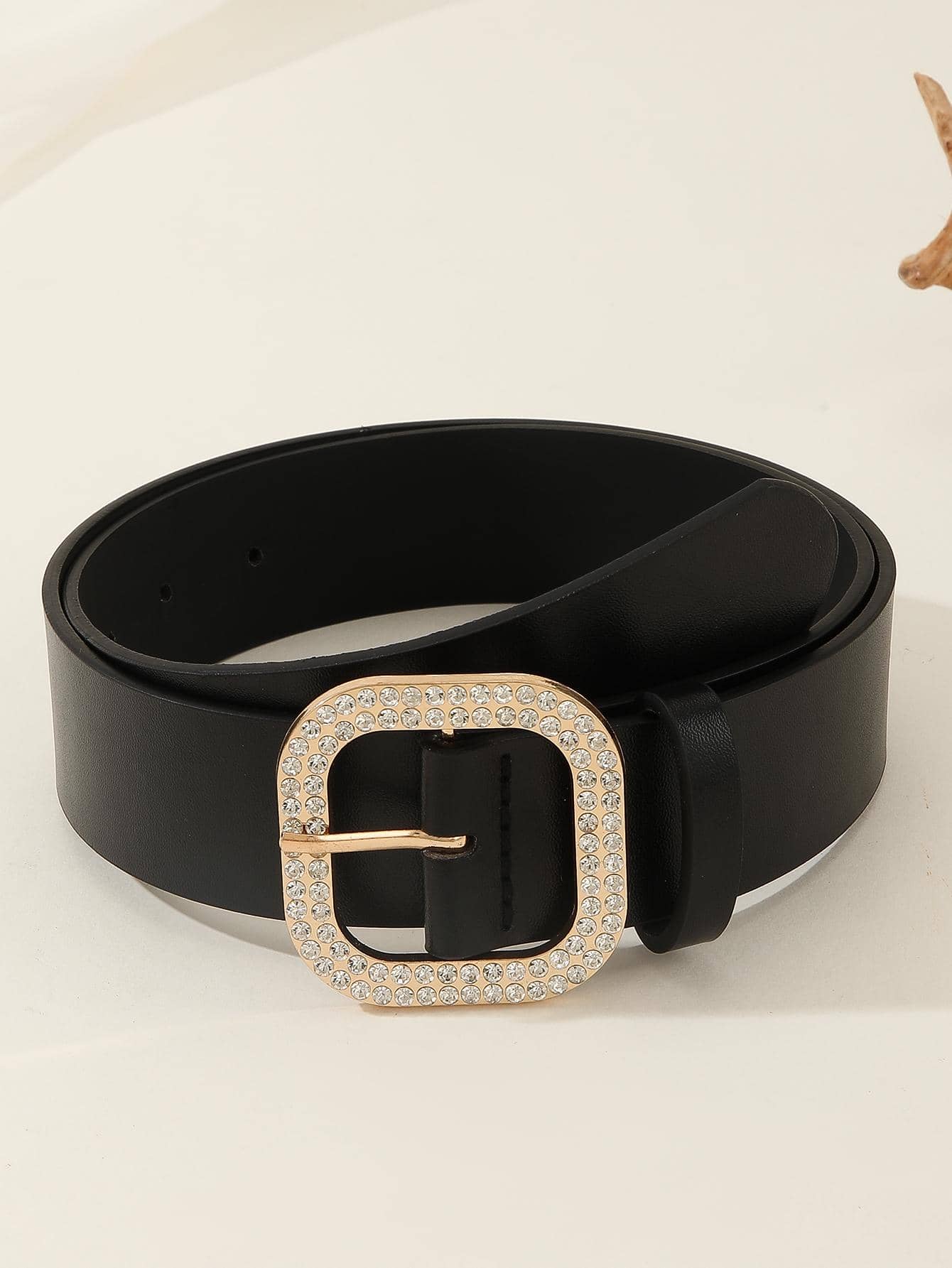 Boho 1pc Gold-Tone Elegant Buckle Leather Belt, Suitable For Dress & Jeans, Everyday Wear