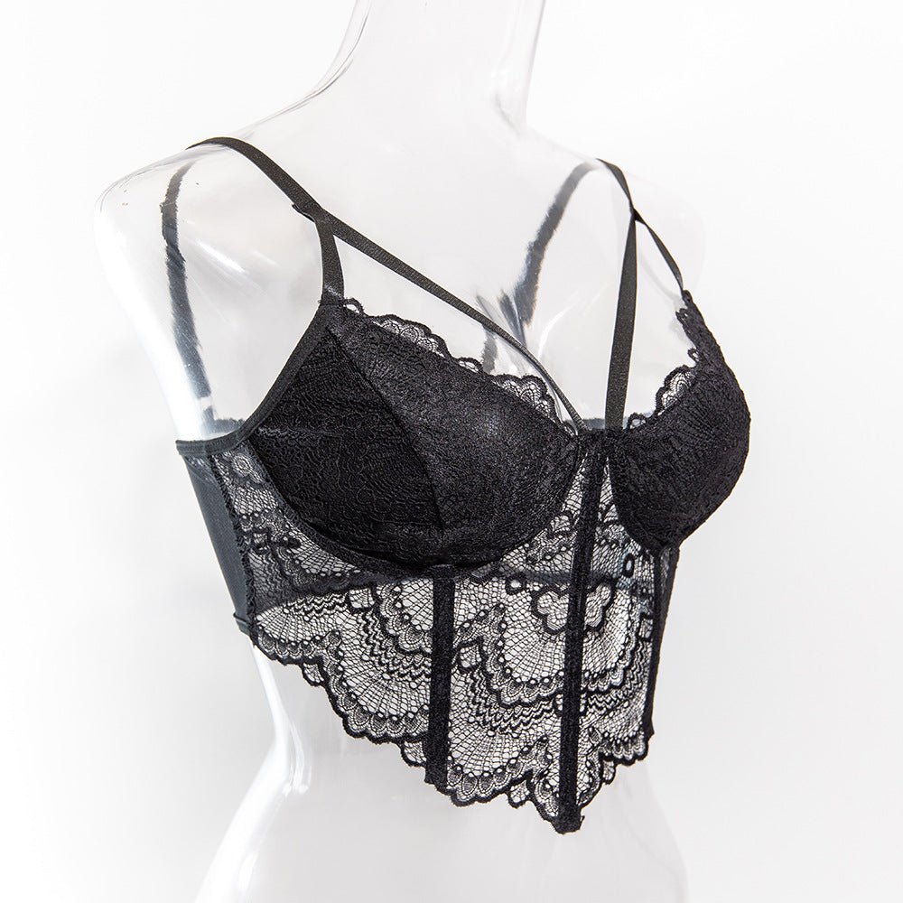 Cami lace hollow fishbone steel ring suspenders small tops summer slim ultra-thin style