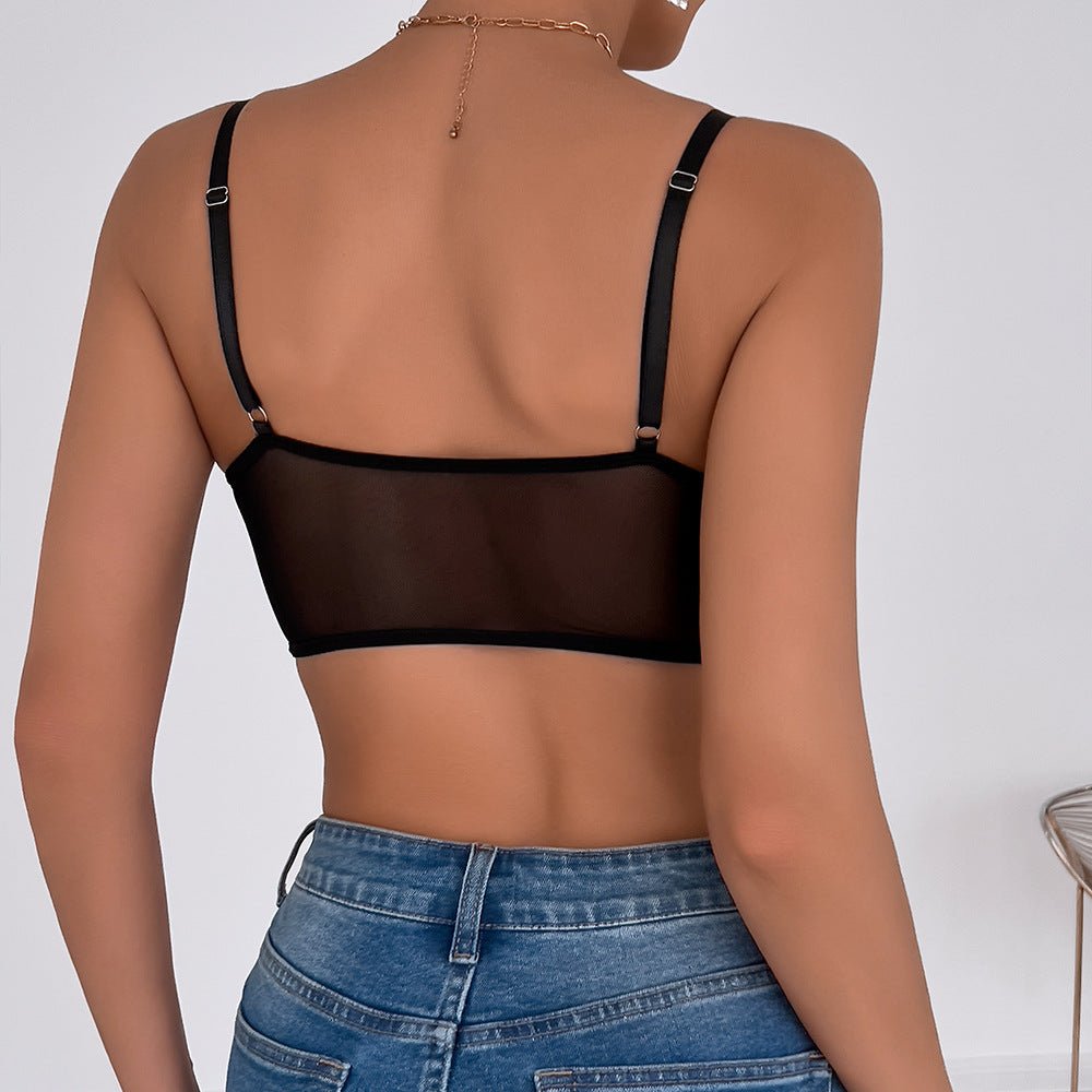Cami lace hollow fishbone steel ring suspenders small tops summer slim ultra-thin style