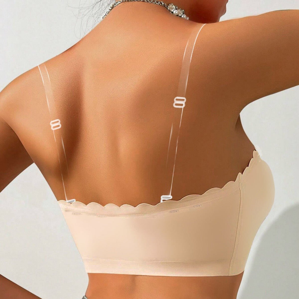 European and American cross-border front buckle seamless strapless tube top underwear removable chest pad sexy gathering bra women's summer
