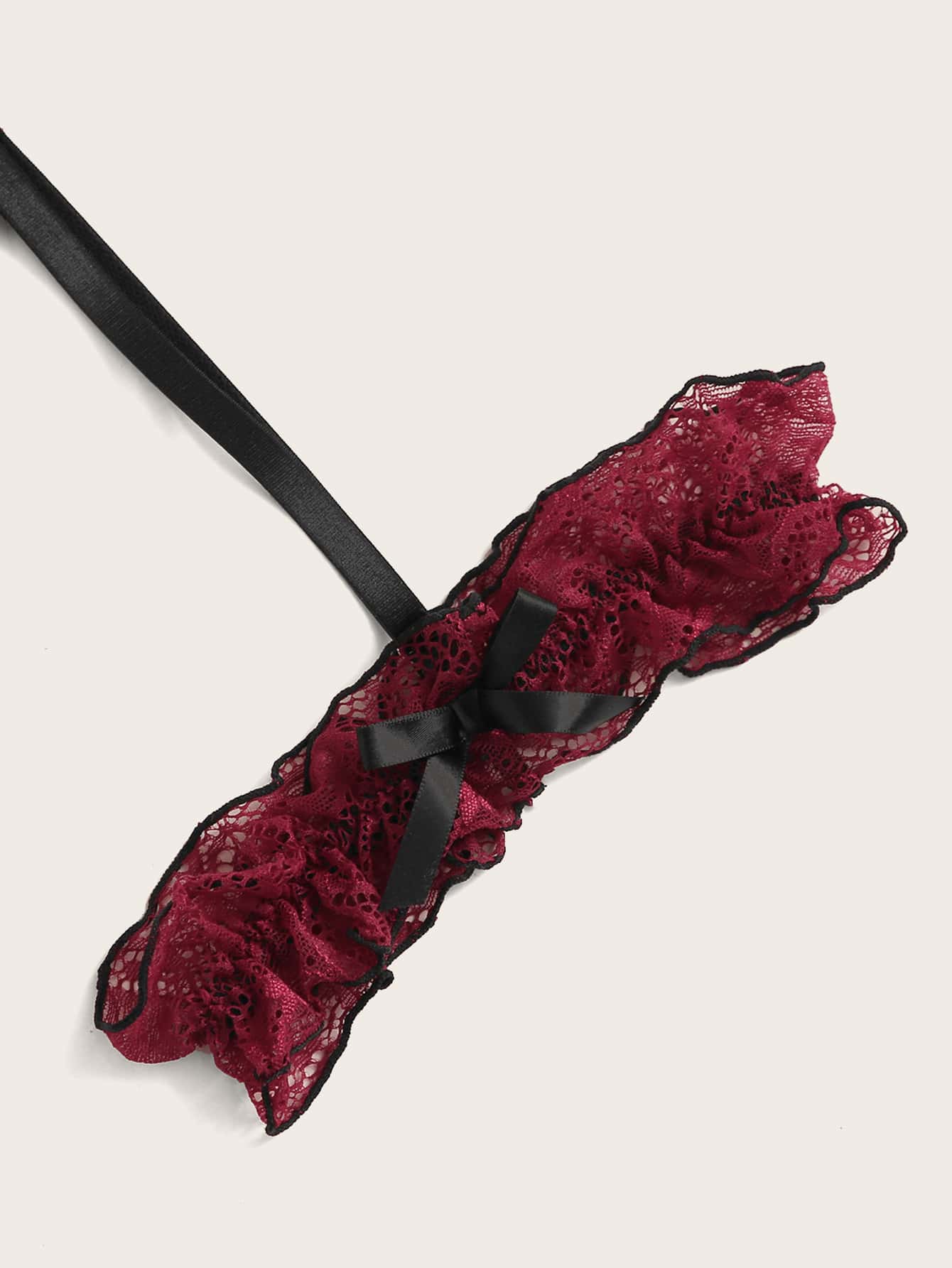 Floral Lace Underwire Garter Lingerie Set With Choker
