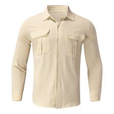 SHEIN Corduroy Casual Button Up Long Sleeve Shirt With Pockets