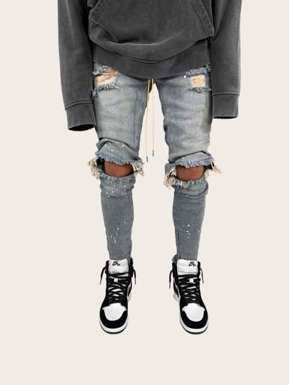 SHEIN Guys Ripped Skinny Jeans