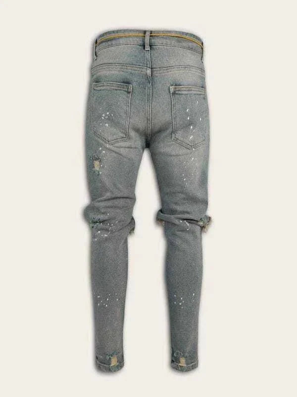 SHEIN Guys Ripped Skinny Jeans