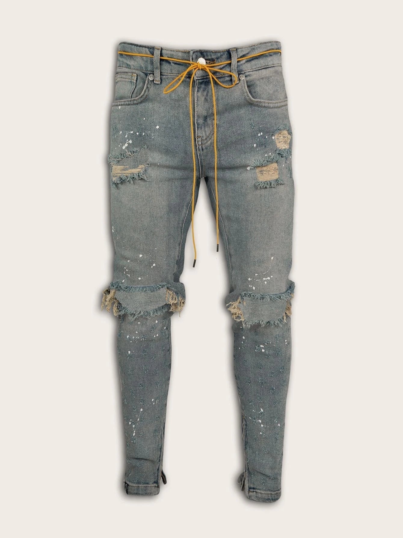 SHEIN Guys Ripped Skinny Jeans