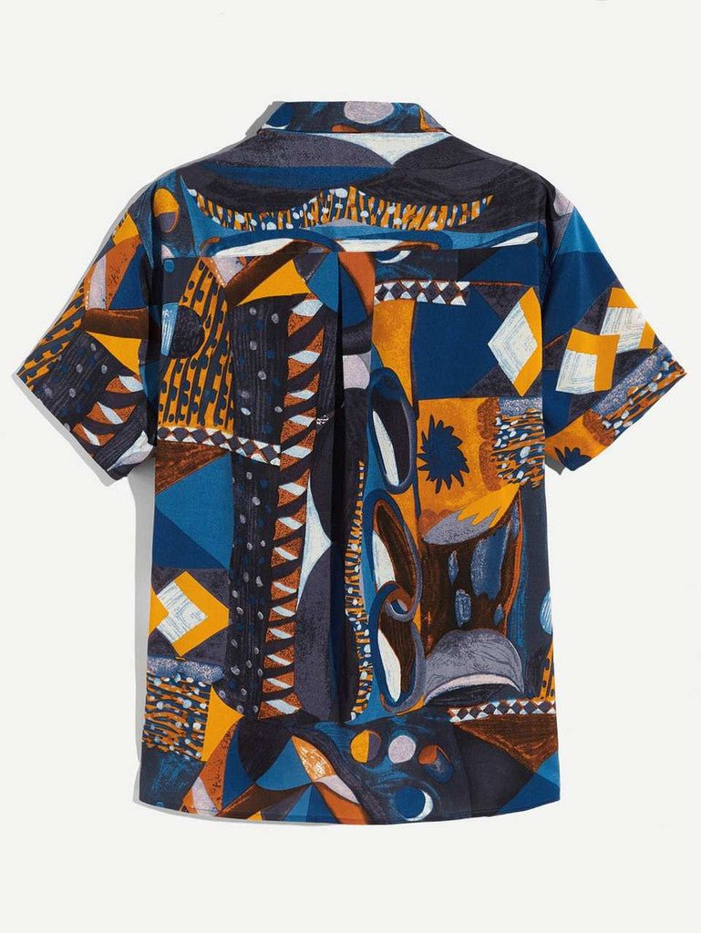 SHEIN Painting Print Short Sleeve Shirt