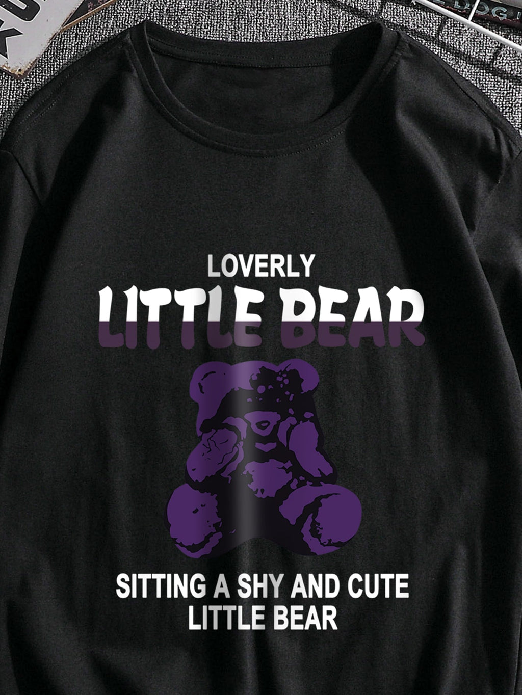 SHEIN Slogan & Bear Print Tee