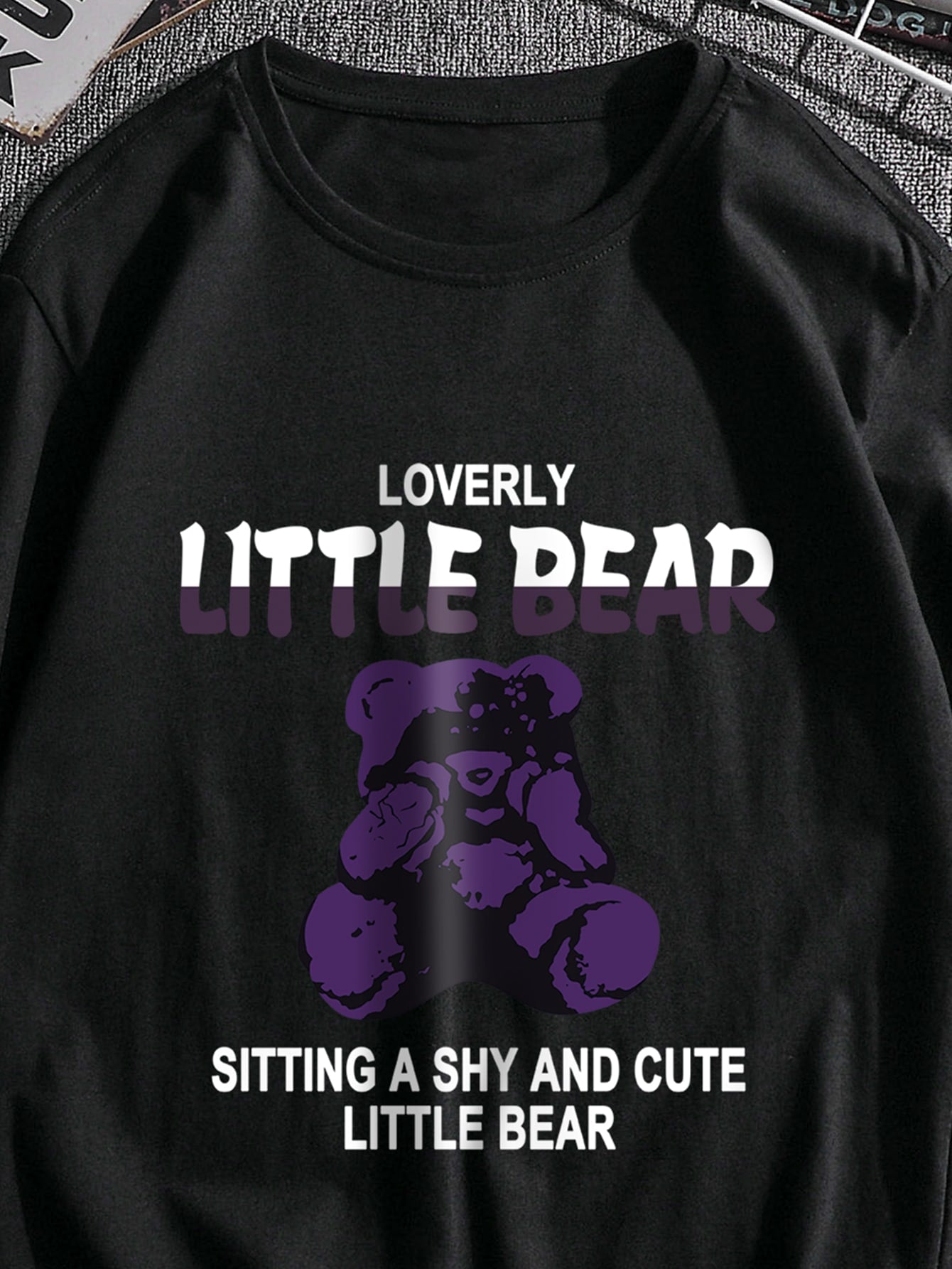 SHEIN Slogan & Bear Print Tee