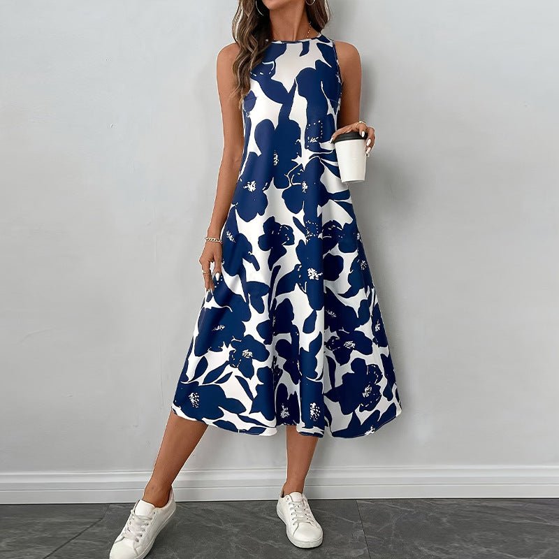 2025 summer and temperament dress polyester sleeveless vest dress A-line Dress