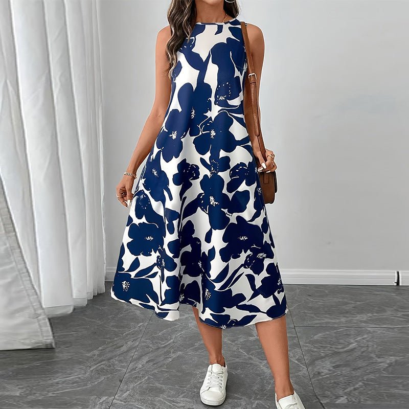 2025 summer and temperament dress polyester sleeveless vest dress A-line Dress