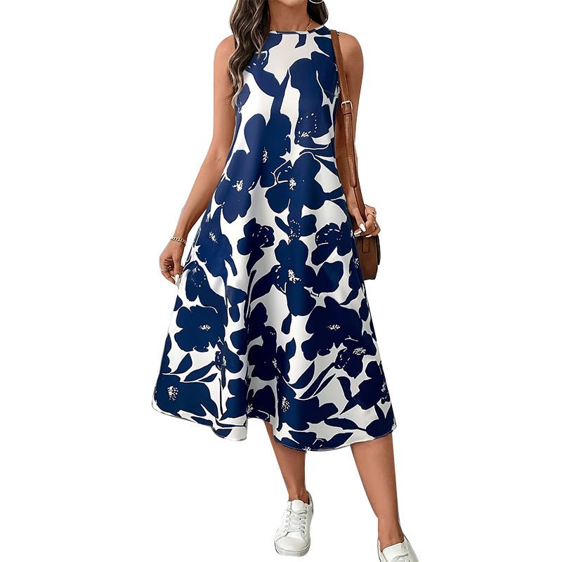 2025 summer and temperament dress polyester sleeveless vest dress A-line Dress