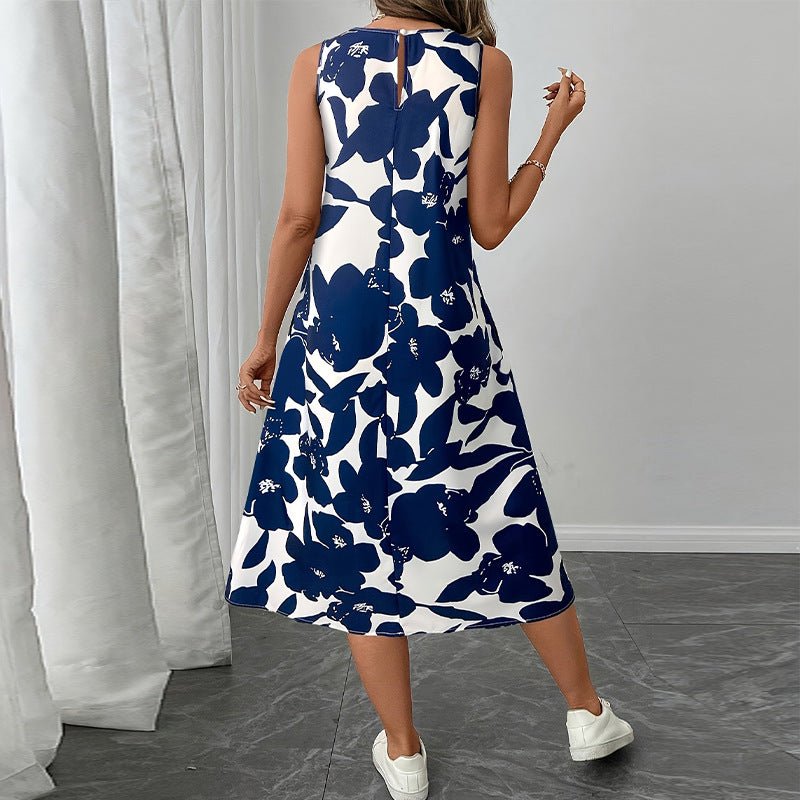 2025 summer and temperament dress polyester sleeveless vest dress A-line Dress